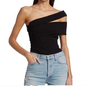 NWT Agolde Black Sliced Bodysuit Sz XS